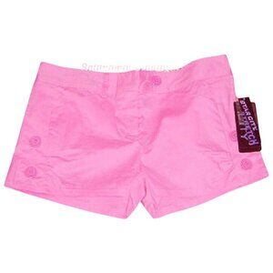 Star City Size 7 Short Shorts Juniors Hot Pink Cotton Blend Button Accent NEW